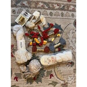 HKS DMC Broder Medicis “BLANC” Virgin Wool Thread VTG 570m plus Other Yarn LOT
